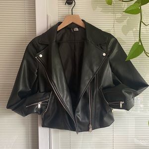 Faux leather moto jacket